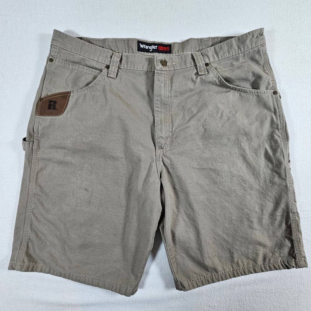 Wrangler RIGGS Workwear Carpenter Shorts Mens 40 Khaki Ripstop 103W320DK Utility